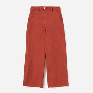Everlane The Wide Leg Crop Pant - Faded Red